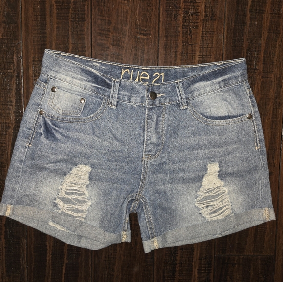 Rue21 Pants - Rue21 Blue Distressed Jean Shorts